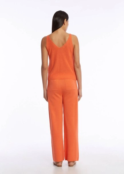 ORGANIC COTTON LINEN BLEND KNIT TOP APRICOT - 5