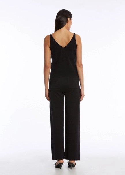 ORGANIC COTTON LINEN BLEND KNIT TOP BLACK - 5