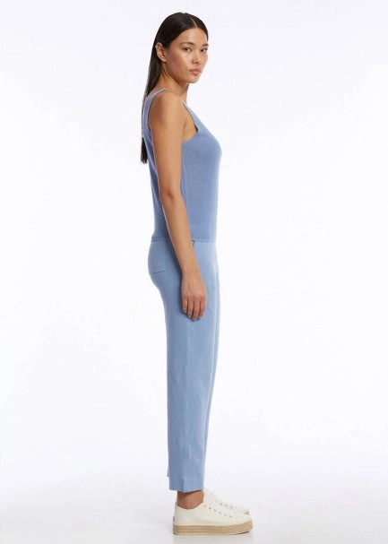 ORGANIC COTTON LINEN BLEND KNIT TOP CORNFLOWER - 4