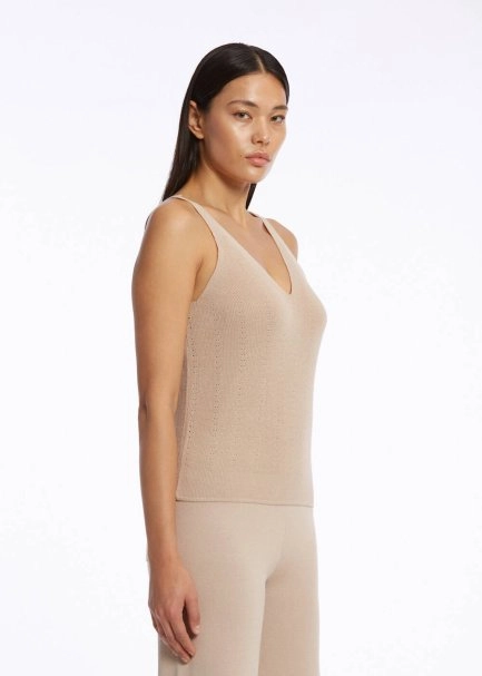 ORGANIC COTTON LINEN BLEND KNIT TOP DESERT - 3