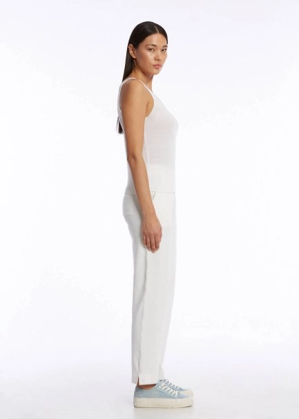 ORGANIC COTTON LINEN BLEND KNIT TOP WHITE - 4