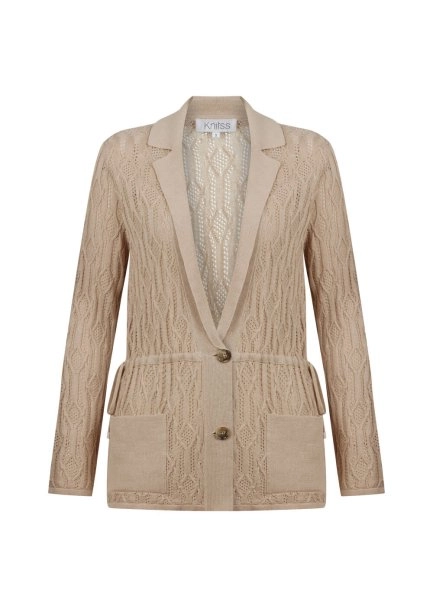 ORGANIC COTTON LINEN DESERT KNIT JACKET - 8