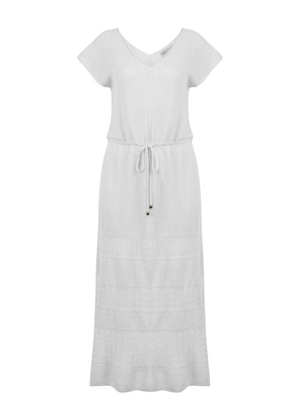 ORGANIC COTTON LINEN KNIT DRESS WHITE - 6