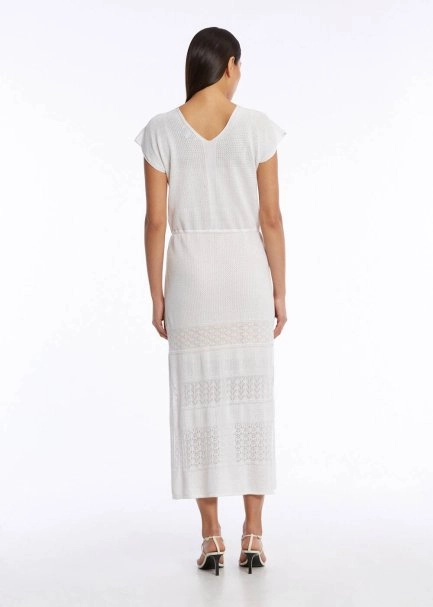 ORGANIC COTTON LINEN KNIT DRESS WHITE - 5