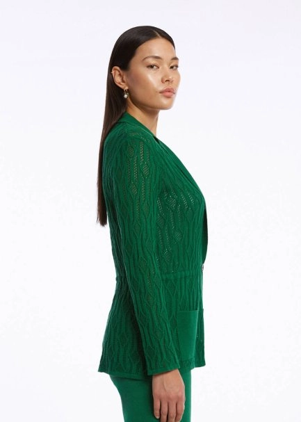 ORGANIC COTTON LINEN OASIS GREEN KNIT JACKET - 3