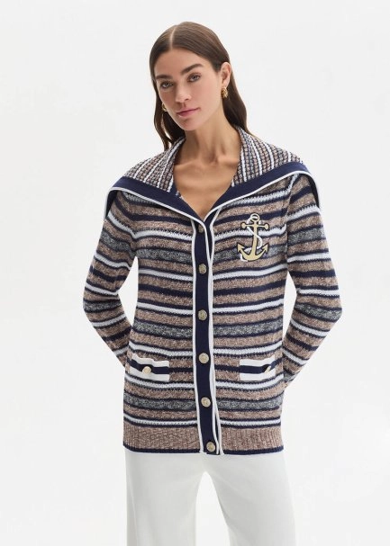 ORGANIC COTTON MARIN EMBROIDERIED KNIT CARDIGAN - 1