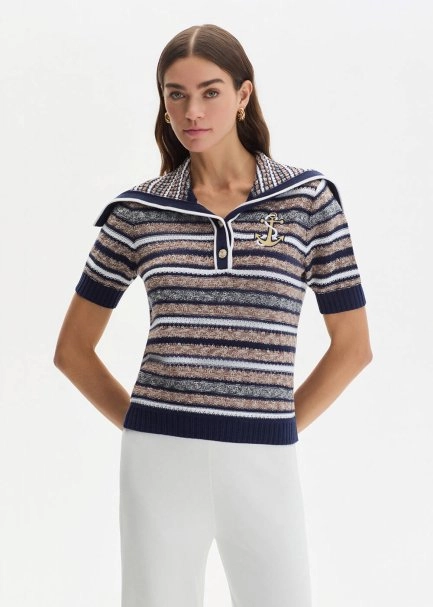 ORGANIC COTTON MARIN EMBROIDERIED KNIT TOP - 1