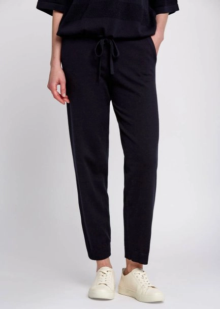 Organic Cotton Navy Knit Pants - 1