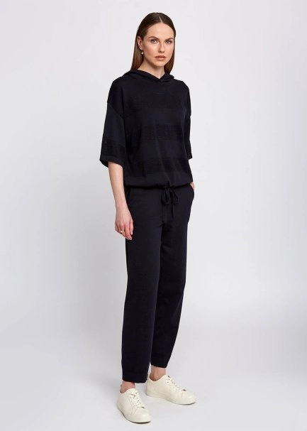 Organic Cotton Navy Knit Pants - 2