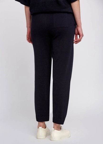 Organic Cotton Navy Knit Pants - 3