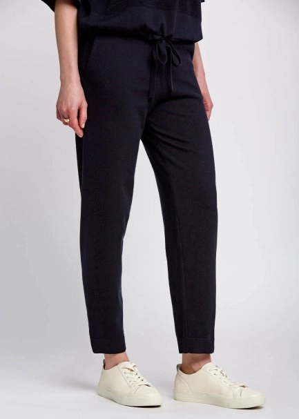 Organic Cotton Navy Knit Pants - 4