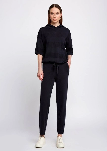 Organic Cotton Navy Knit Pants - 5