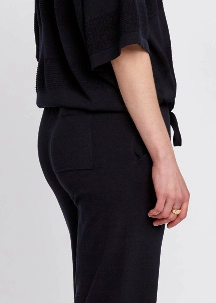 Organic Cotton Navy Knit Pants - 7