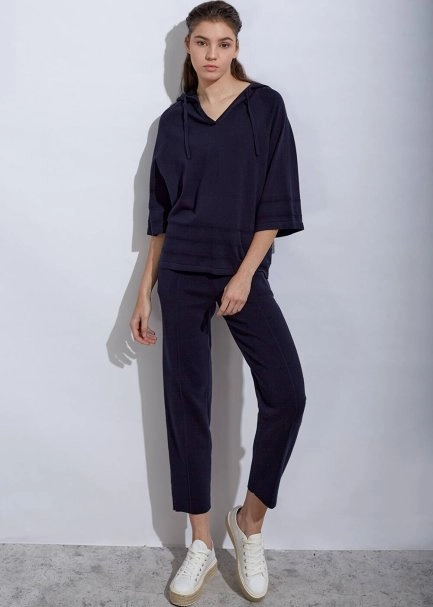 Organic Cotton Navy Knit Top - 2