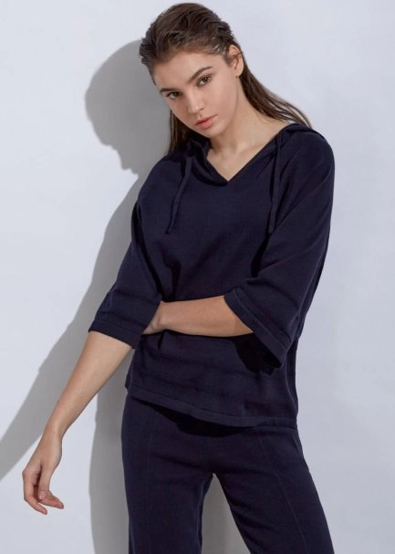 Organic Cotton Navy Knit Top - 3