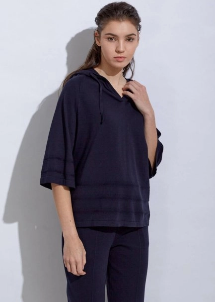 Organic Cotton Navy Knit Top - 5