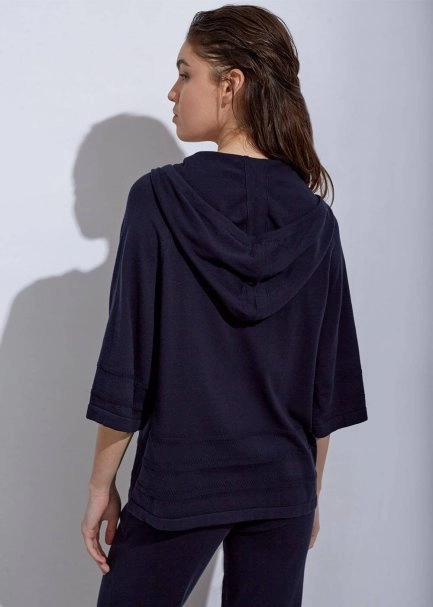 Organic Cotton Navy Knit Top - 6