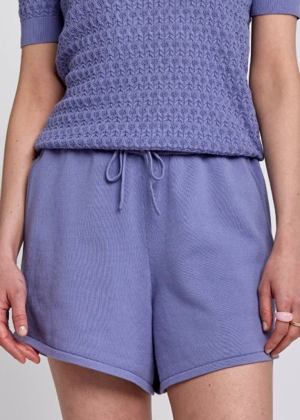 Organic Cotton Purple Mini Knit Shorts - 6