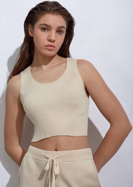 Organic Cotton Sand Crop Knit Top - 1