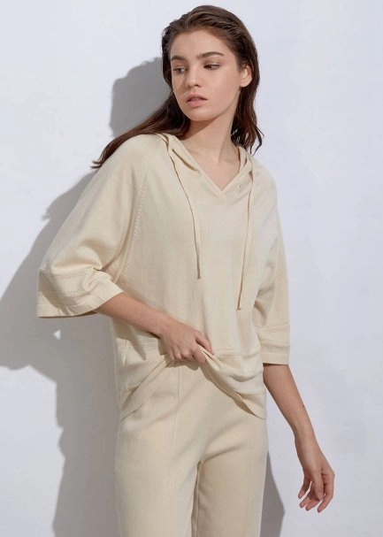 Organic Cotton Sand Knit Top - 6