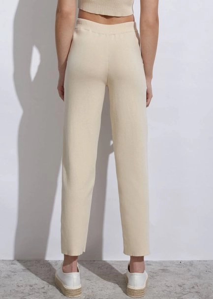 Organıc Cotton Sand Knıt Pants - 7
