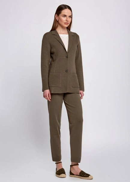 Organic Cotton Special Knit Design Khaki Jacket - 5