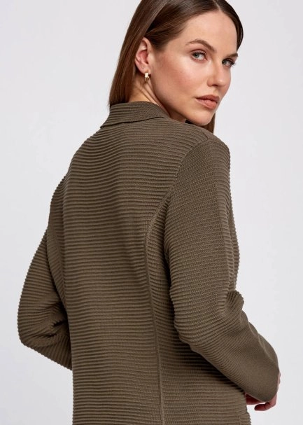 Organic Cotton Special Knit Design Khaki Jacket - 7