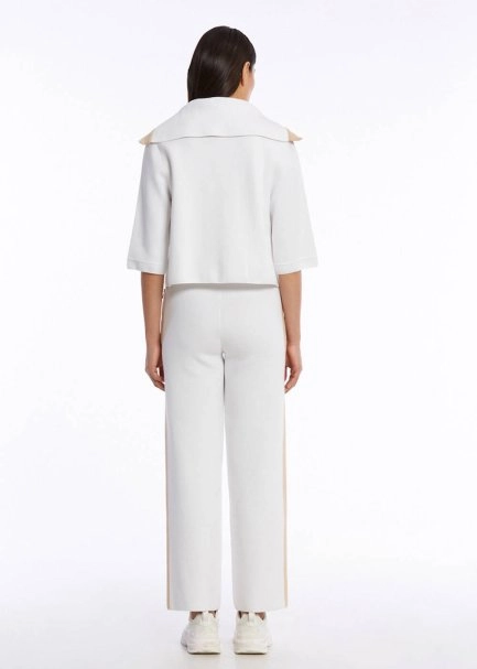 ORGANIC COTTON WHITE BEIGE KNIT JACKET - 5