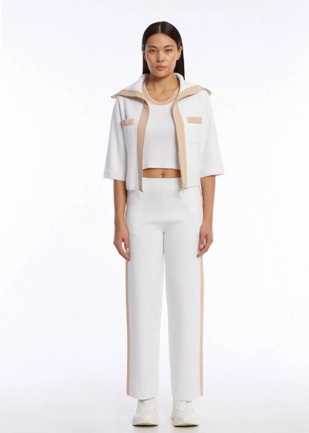 ORGANIC COTTON WHITE BEIGE KNIT JACKET - 2