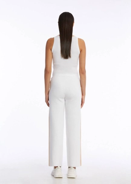ORGANIC COTTON WHITE BEIGE KNIT PANTS - 5