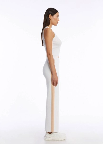 ORGANIC COTTON WHITE BEIGE KNIT TOP - 4