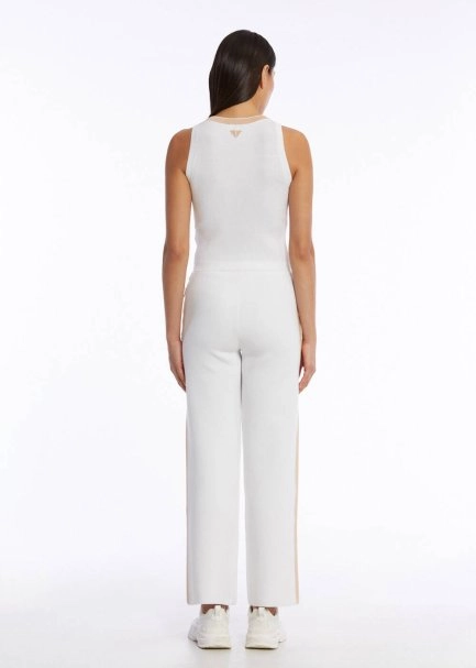 ORGANIC COTTON WHITE BEIGE KNIT TOP - 5