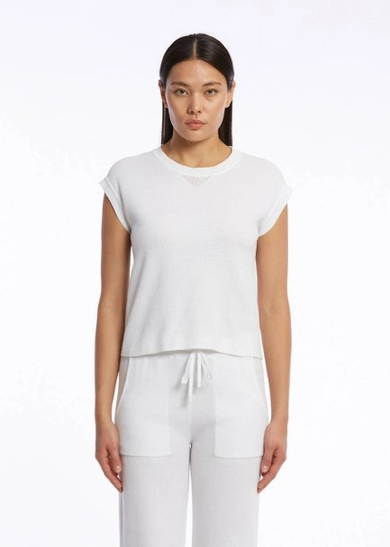 ORGANIC COTTON WHITE KNIT TOP - 1