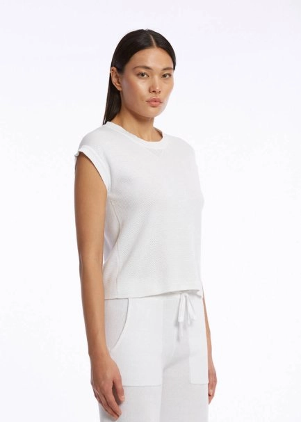 ORGANIC COTTON WHITE KNIT TOP - 3
