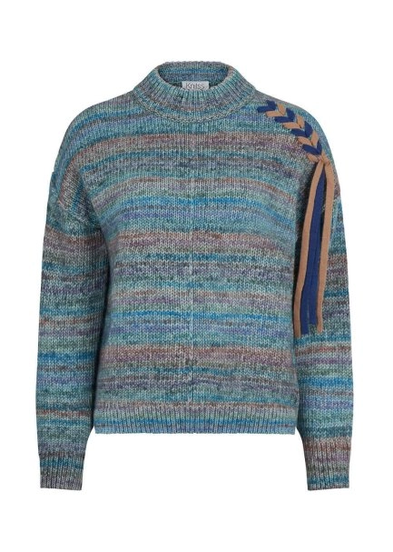 Organic Cotton Wool Blend Blue Knit Sweater - 8