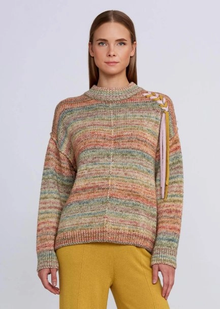 Organic Cotton Wool Blend Multıcolor Knit Sweater - 1