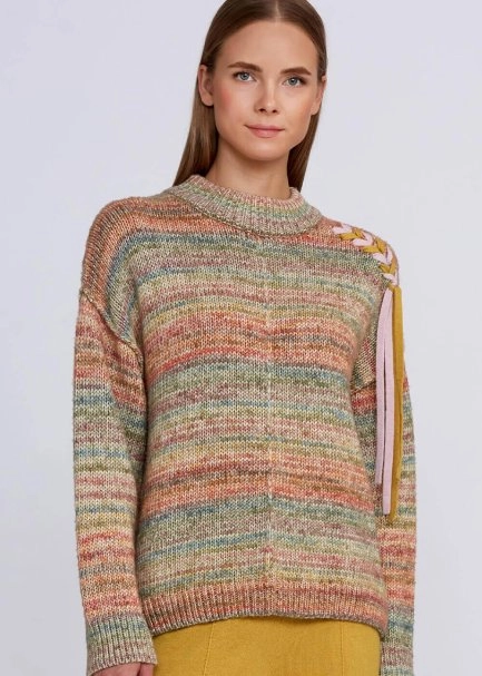 Organic Cotton Wool Blend Multıcolor Knit Sweater - 6