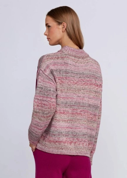 Organic Cotton Wool Blend Pink Knit Sweater - 3