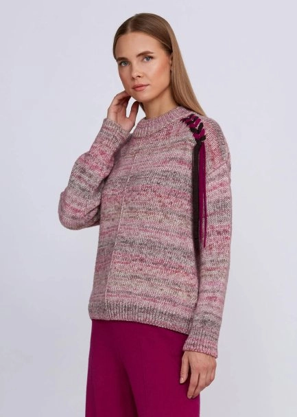 Organic Cotton Wool Blend Pink Knit Sweater - 4