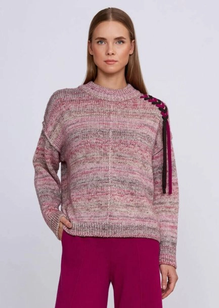 Organic Cotton Wool Blend Pink Knit Sweater - 1