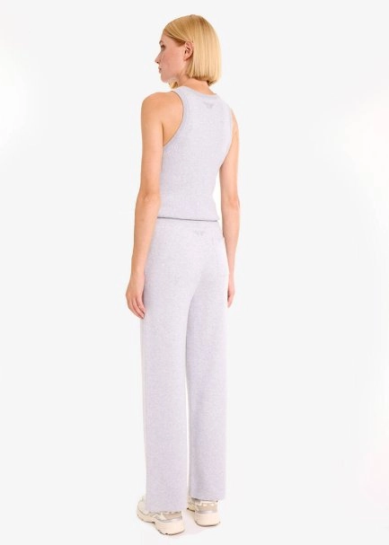 Organik Pamuk Açık Gri Loungewear Triko Pantolon - 5