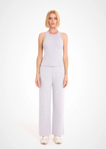 Organik Pamuk Açık Gri Loungewear Triko Üst - 2