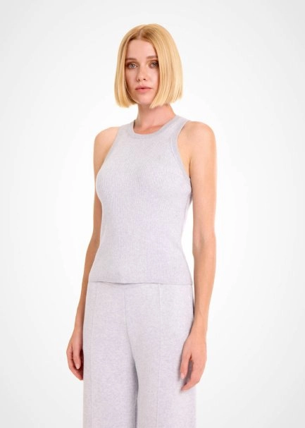 Organik Pamuk Açık Gri Loungewear Triko Üst - 3