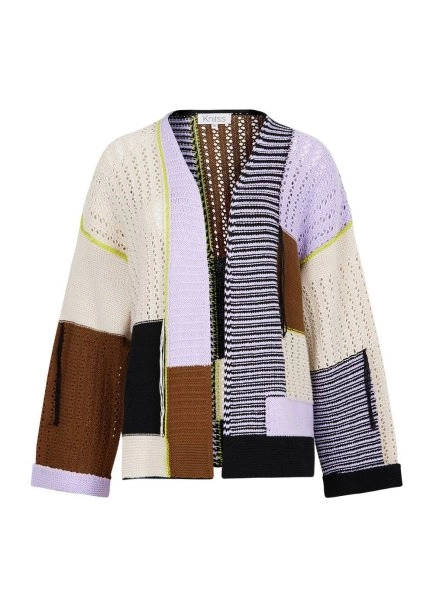 Organik Pamuk Color Blok Triko Hırka - 6