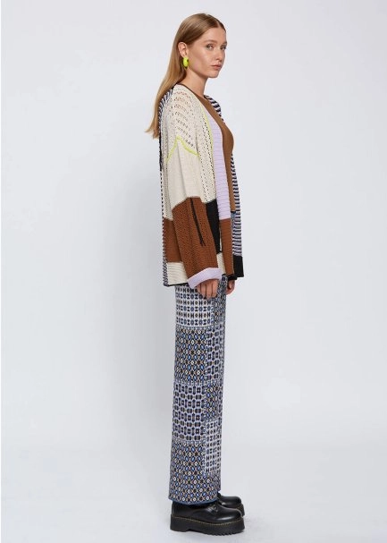 Organik Pamuk Color Blok Triko Hırka - 3