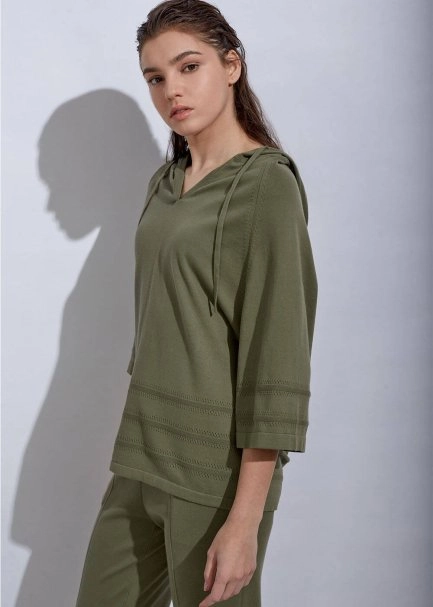 Organik Pamuk Haki Triko Üst - 4