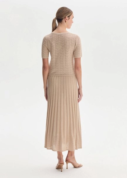 Organik Pamuk Karışımlı Bej Triko Hırka - 5