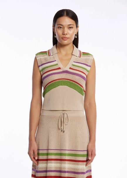 Organik Pamuk Keten Karışımlı Bej Triko Üst - 1