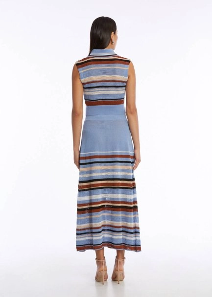 Organik Pamuk Keten Karışımlı Mavi Triko Üst - 5