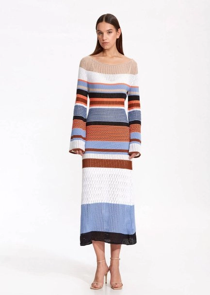 Organik Pamuk Keten Karışımlı Triko Elbise - 1